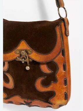 Vintage 1960s Leather and Suede Saddle Bag